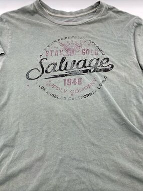 Salvage Supply Co Graphic T Shirt Mens Large Vintage Style Logo 100 Cotton